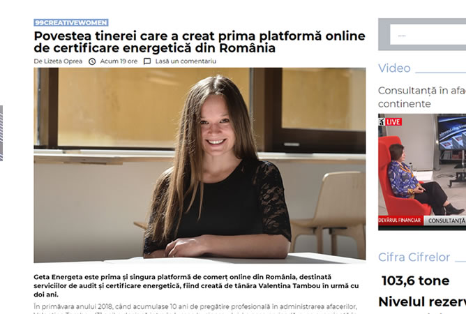 Povestea tinerei care a creat prima platformă online de certificare energetică din România